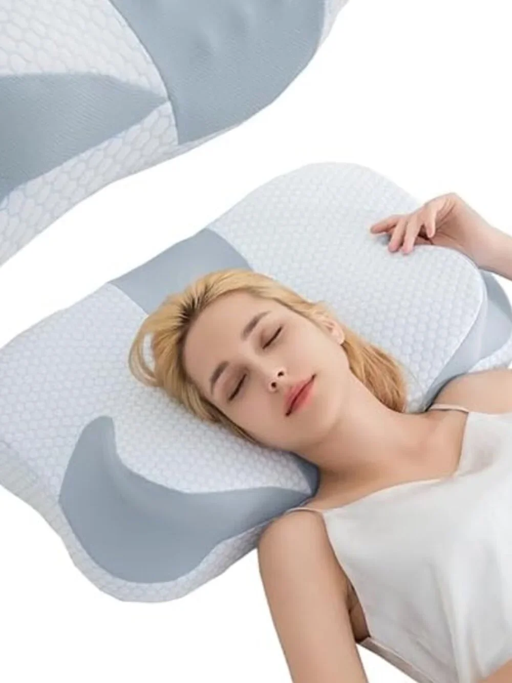 Cervical Memory Foam Pillow Dual Height Neck Support NEW